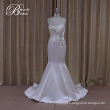 Chatoyante robe de mariée taille Empire Slim volantée Satin